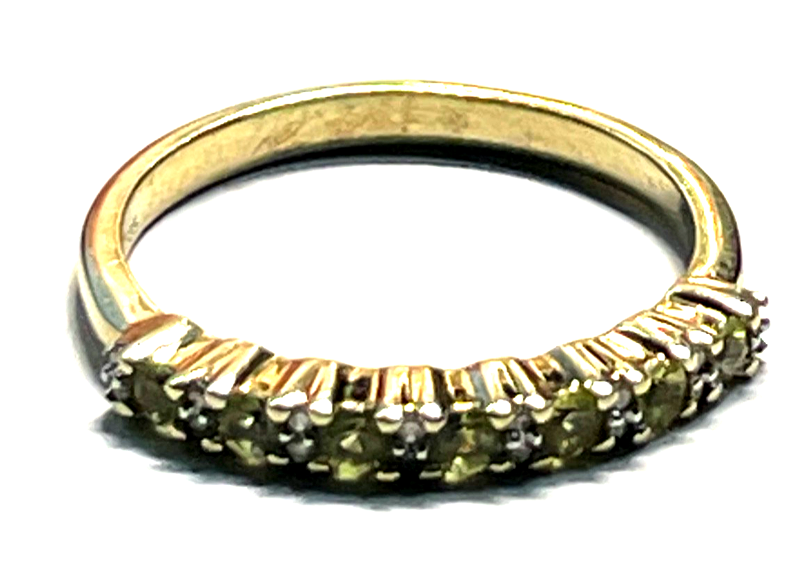 585 Gold 14 K Ring Brillanten grüner Padparadscha Saphir  Ø17,8mm RG 56 Juwelier10
