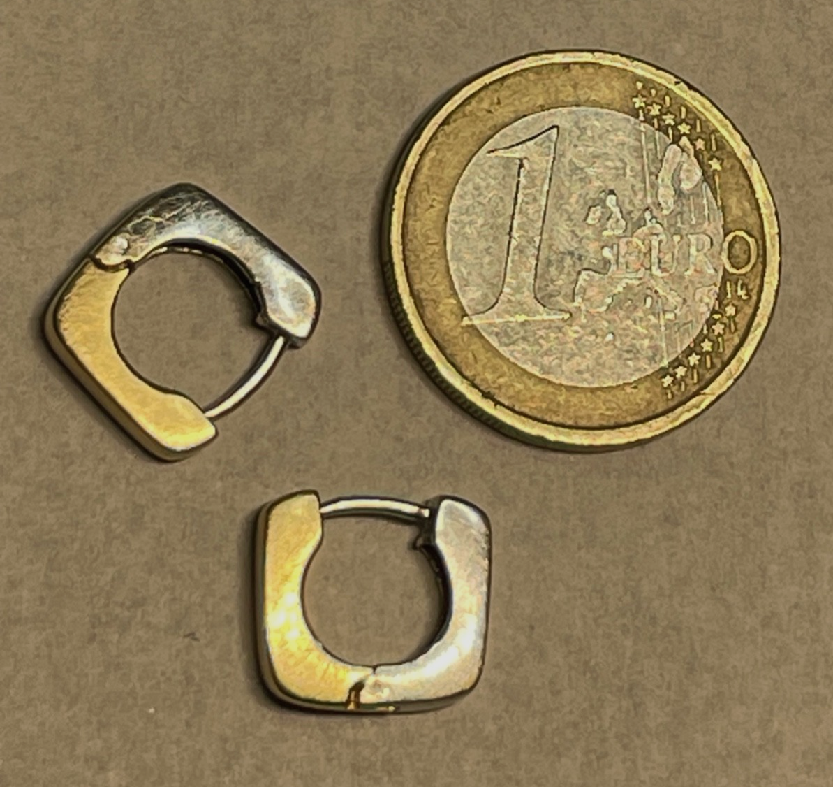 585 Gold 14 K Ohrringe Creolen bicolor eckige Klappcreolen  Ohrringe Juwelier4
