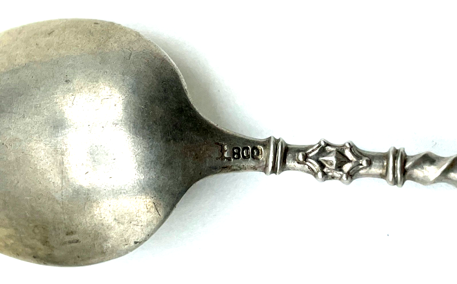 Antik 800 Silber 2 Kaffeelöffel Historismus Gründerzeit plastischer Tierfuß6