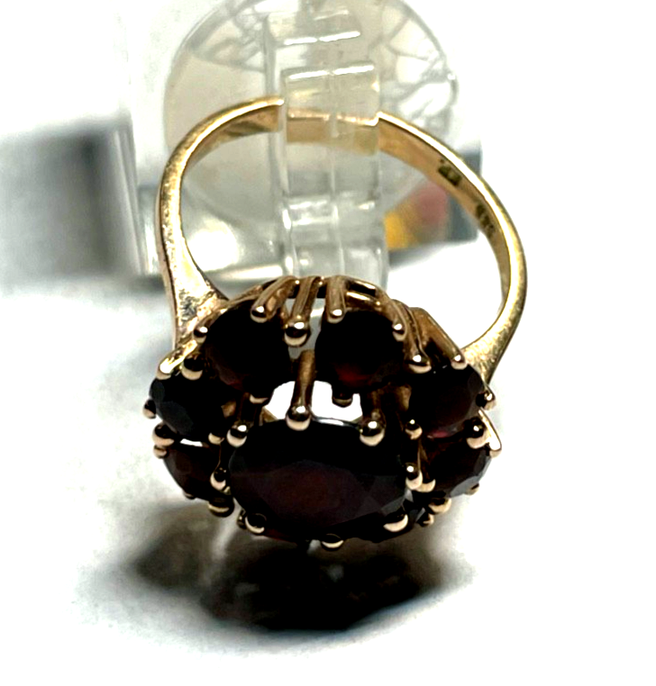 585 Gold 14 K Ring Roségold 9 x Granat Ø16,5 mm RG 52 solide Handarbeit Juwelier5