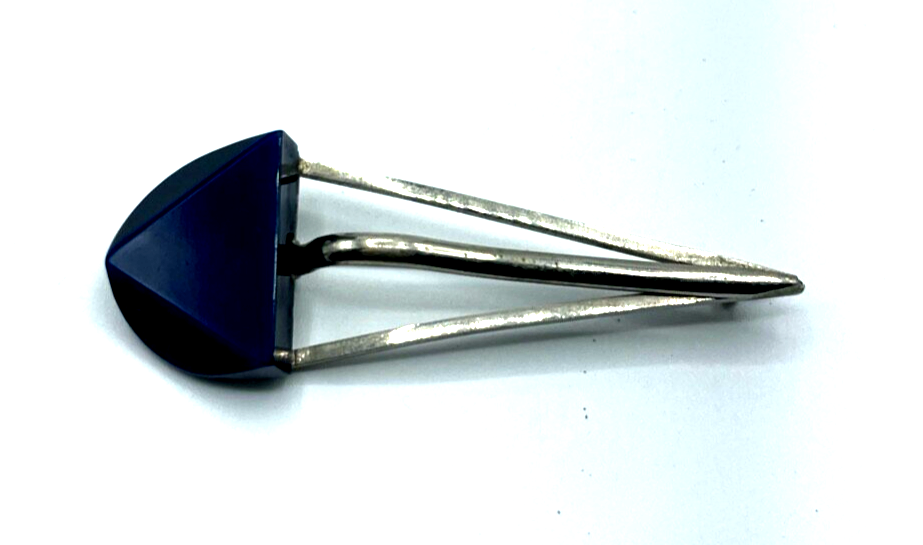 Art Déco blaue Bakelit Galalith Brosche Anstecknadel wie Lapislazuli 30er J0