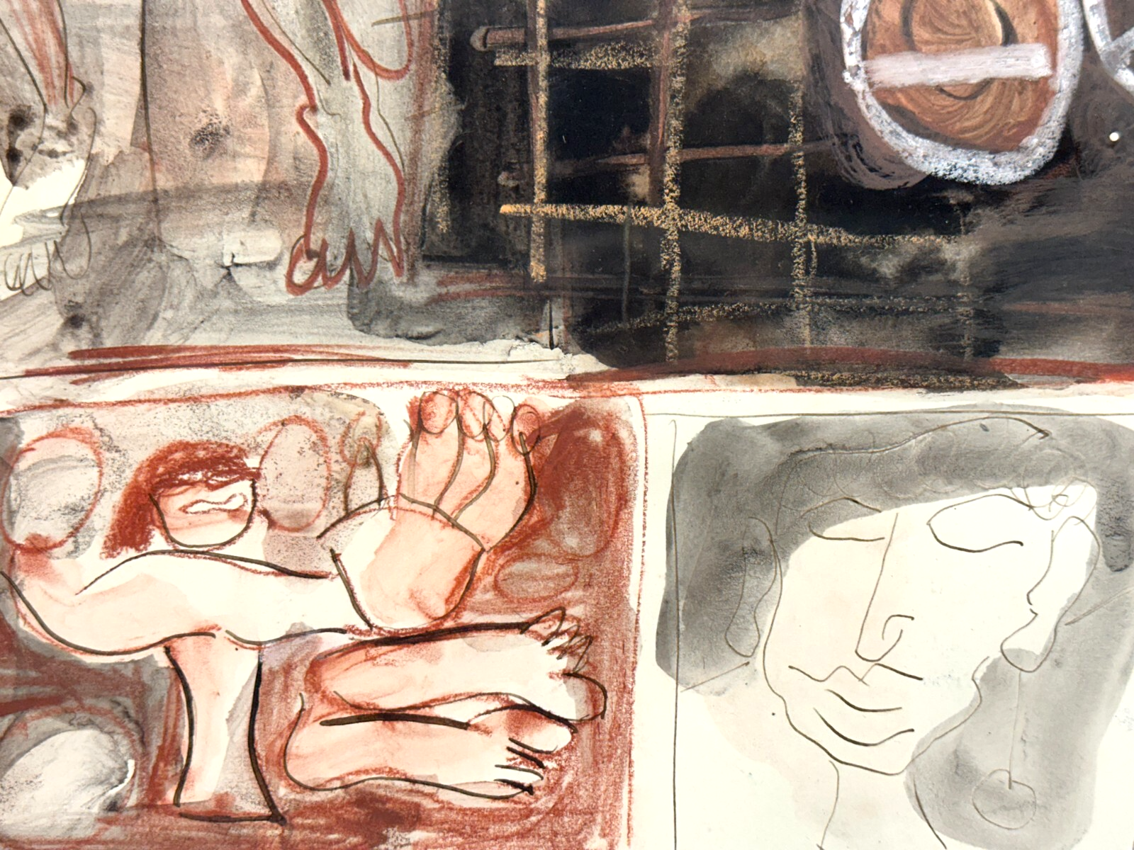 Ulla von Gierke (UvG) - 1986 – Abstrakte Komposition -  Acryl auf Leinwand - sig3