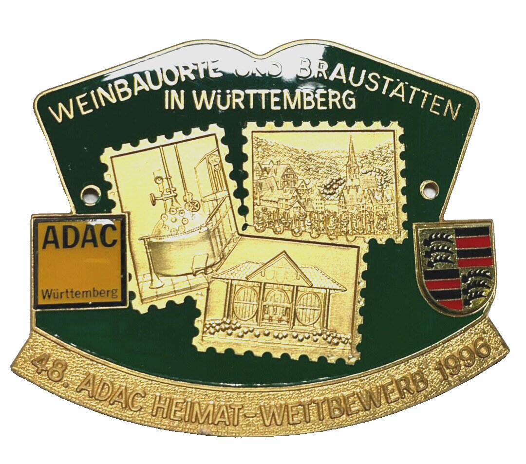 48. ADAC Heimat-Wettbewerb 1996 Klöster Württemberg Auto Plakette Car Badge0