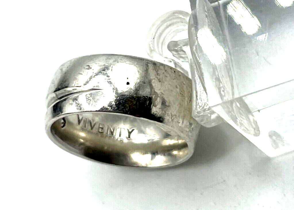 Viventy Bernd Berger 925 Silber Ring Bandring Zirkonia RG 53 Handarbeit B 8 mm4