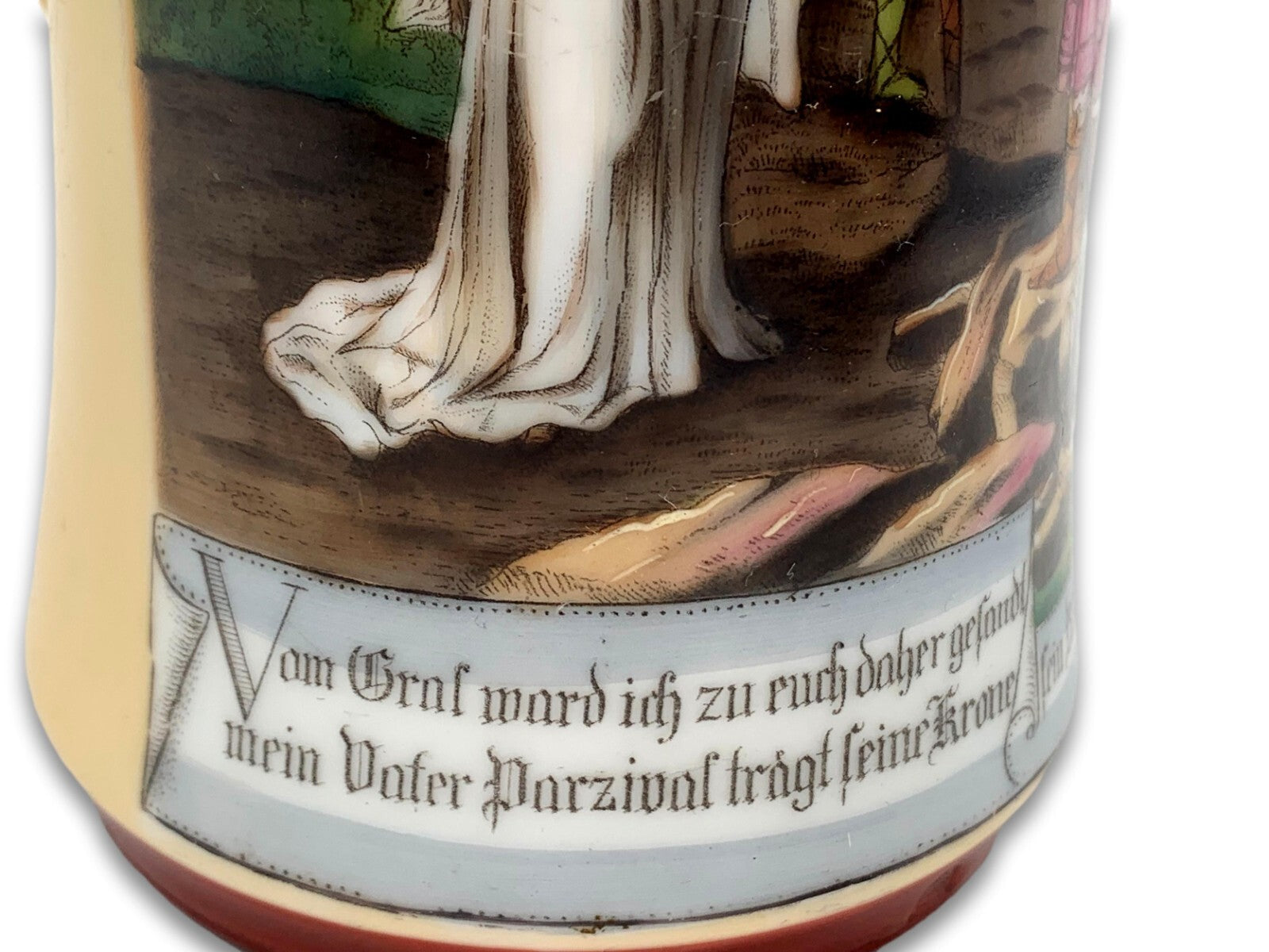 Bierkrug Humpen - Gralserzählung - Oper Lohengrin von Richard Wagner - um 18909