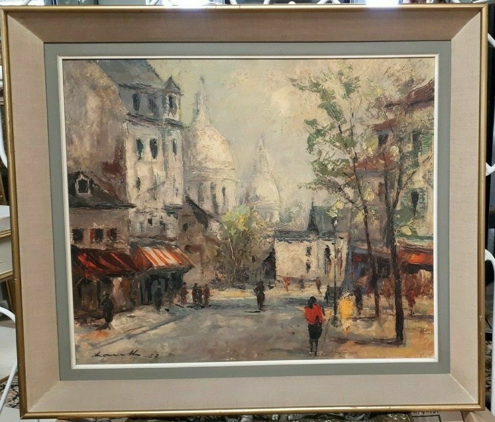 Robert Lauth - Paris Montmartre - Öldruck mit Struktur auf Leinwand - gerahmt1