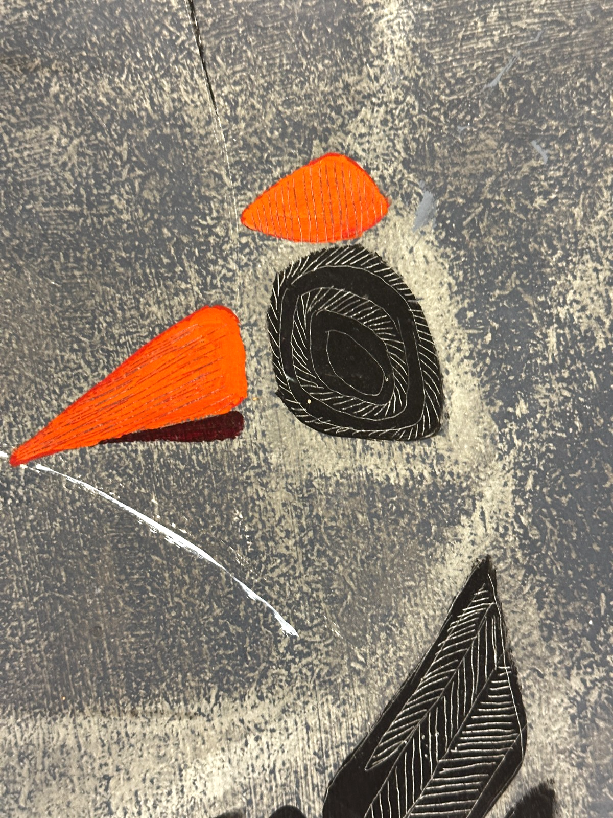 Heinz Nowag (1907–1984) - abstrakter Vogel - Öl auf Platte - 1956 - signiert3
