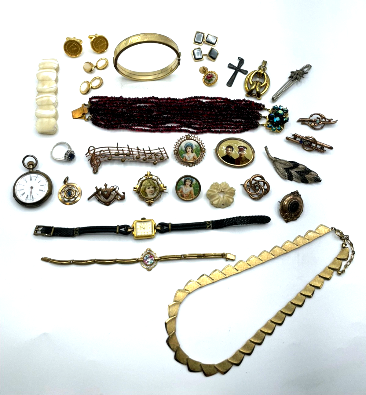 Antik Schmuck Konvolut Golddouble Dubleegold Basteln Umarbeiten + Tragen0