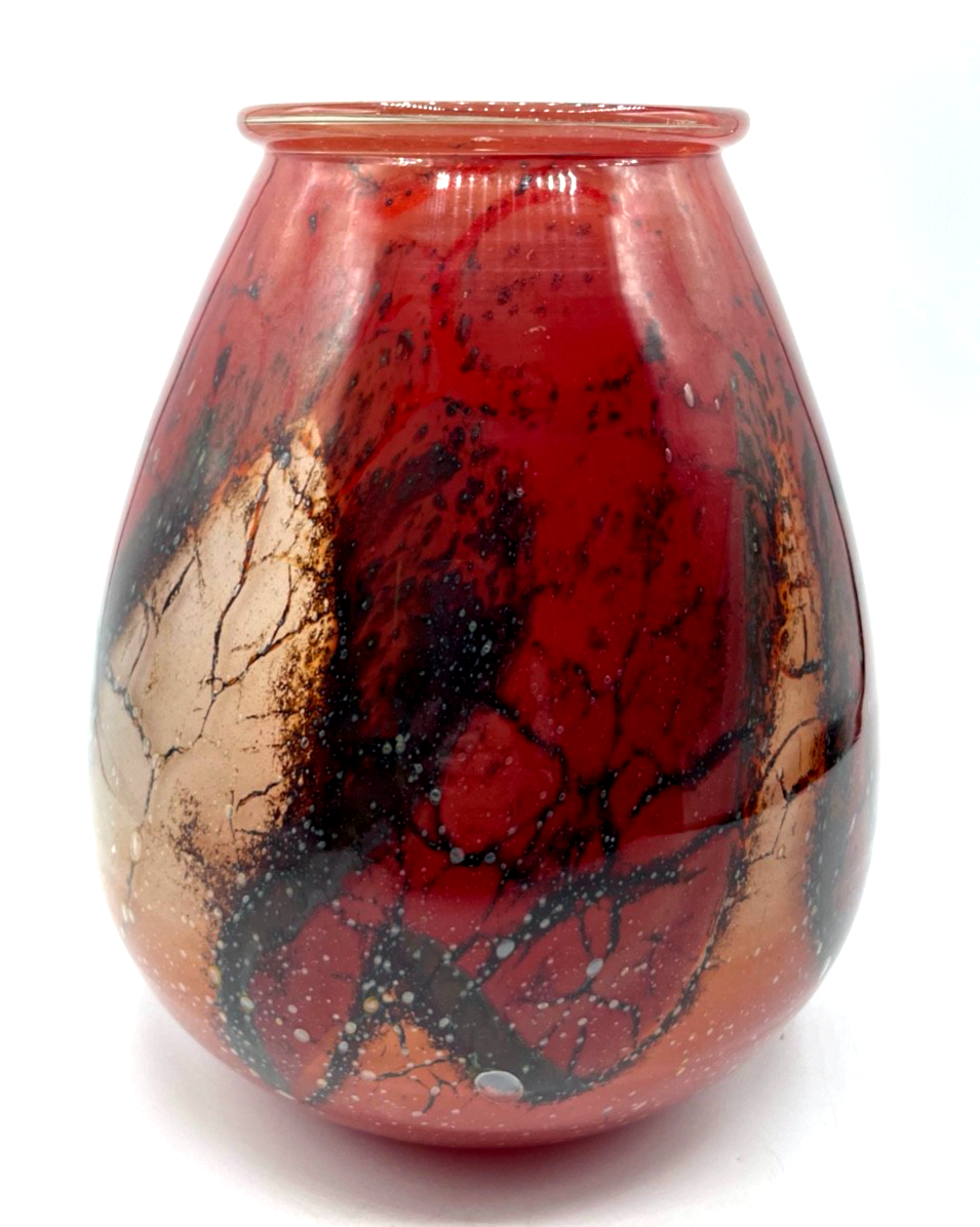 Antik WMF IKORA Glas Wiedmann  1A Zustand intensiv rot Vase6