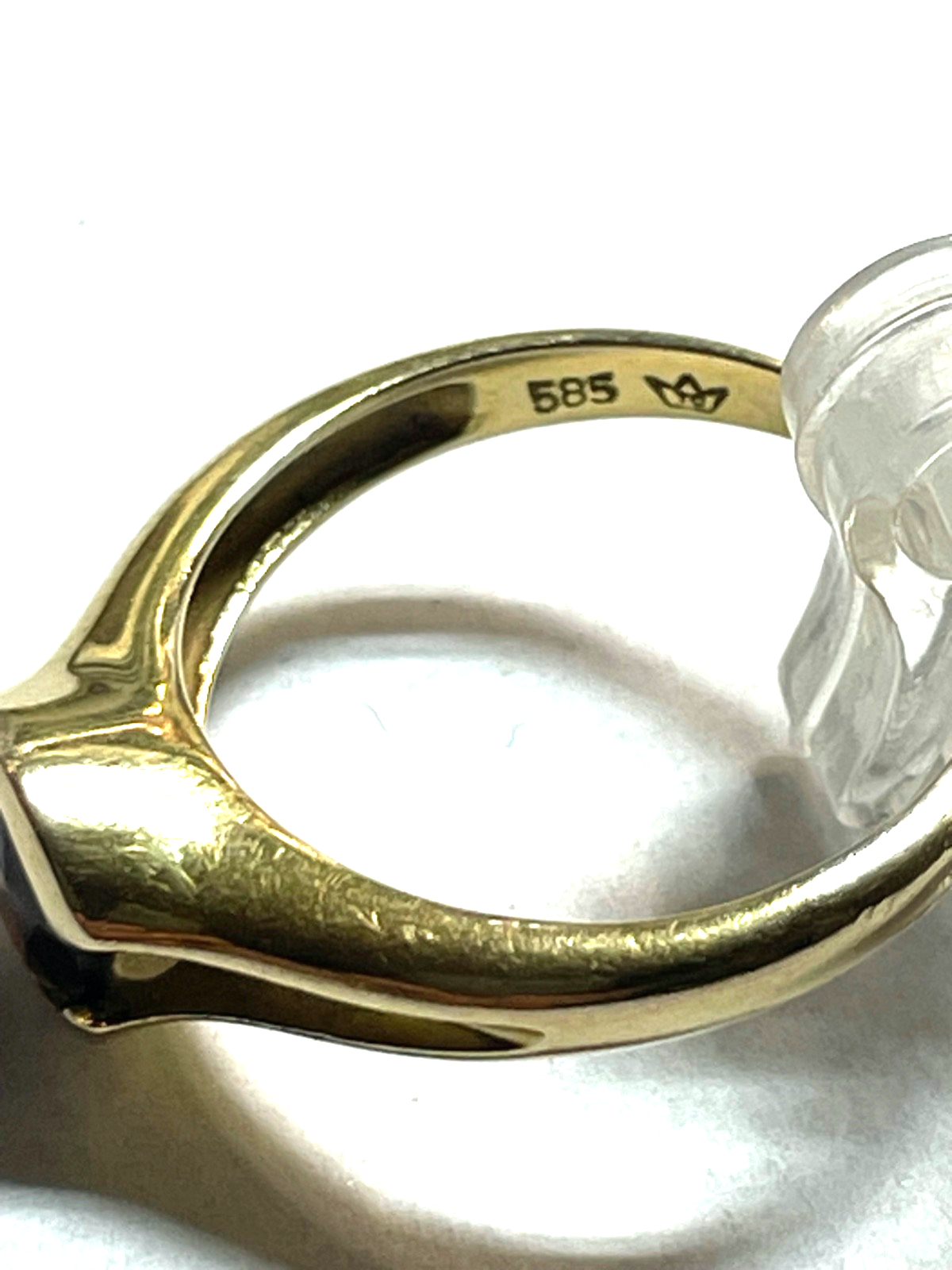 14 K 585 Gold massiver Ring mit Granat Juwelier Ø 18,5 mm RG 58 gepflegt8