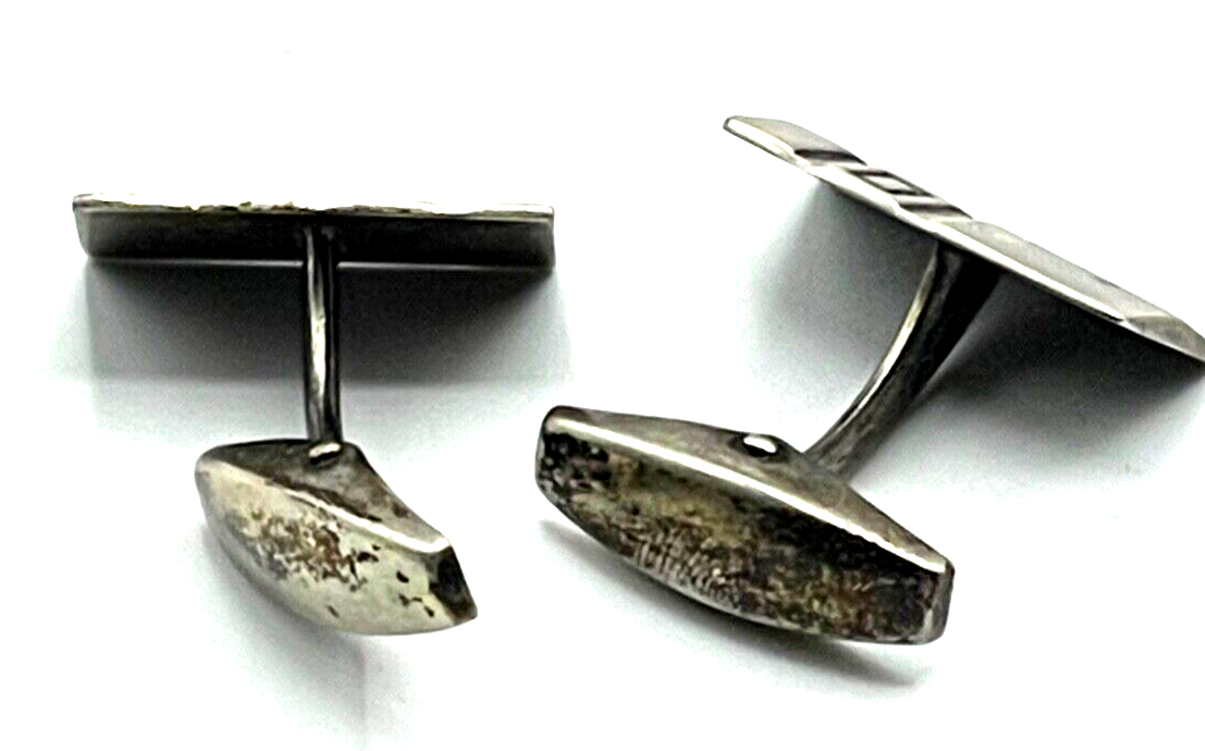 Vintage 800 Silber Manschettenknöpfe klassisch schön 30er J Art Déco Ära2