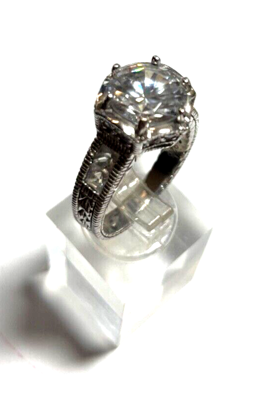 Mega Statement 925 Silber Ring Zirkonia Feuer Ø 10 mm RG 60 Ø 19 mm Cocktail1