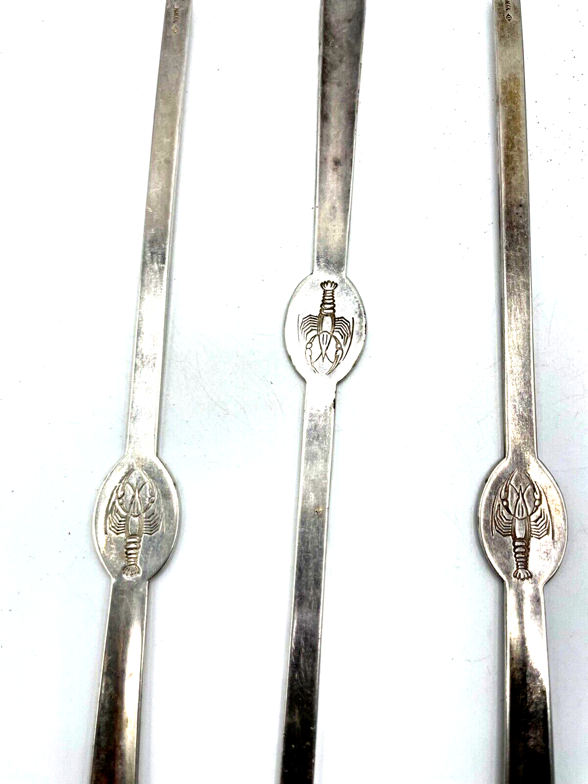5 Stück vintage versilberte WMF Hummergabel Hummerstifte Krebsbesteck gepflegt3
