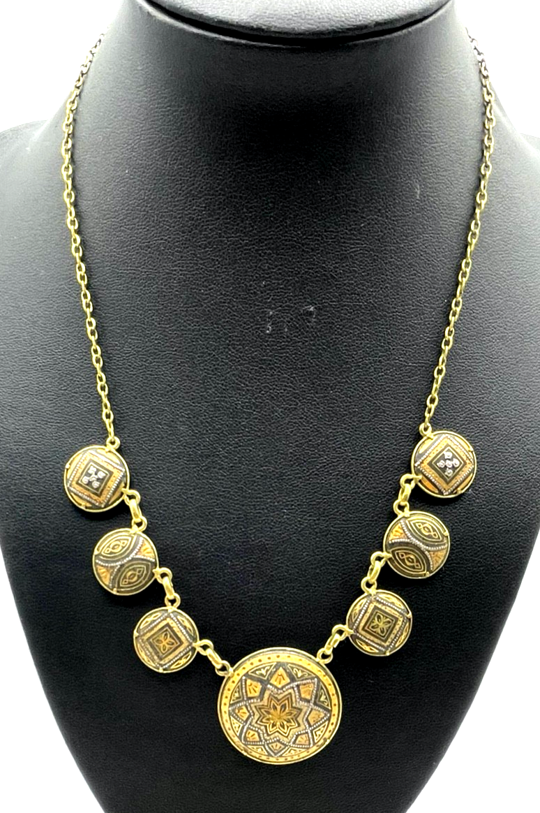 Vintage Toledo Set Collier Kette + Armband Damaszener Handarbeit vergoldet2