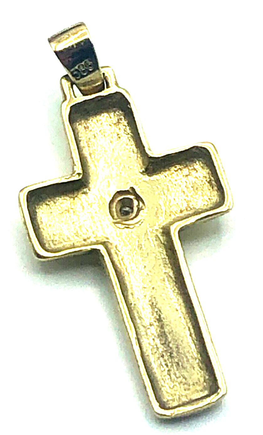 585 Gold 14 K Gelbgold Anhänger Kreuz mit kl. Brillant 0,02 Kruzifix Juwelier4