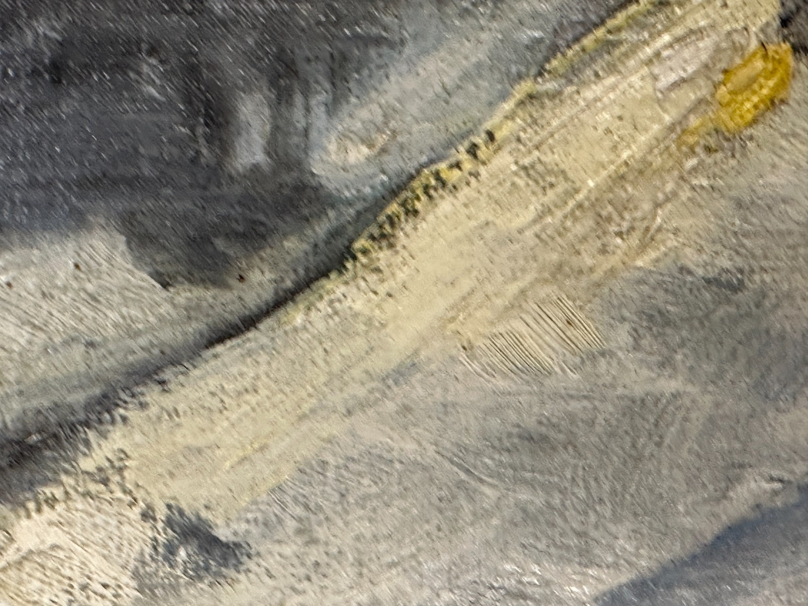 Winterliche Alpenlandschaft mit Gehöften und Schlitten – Öl auf Hartfaserplatte10