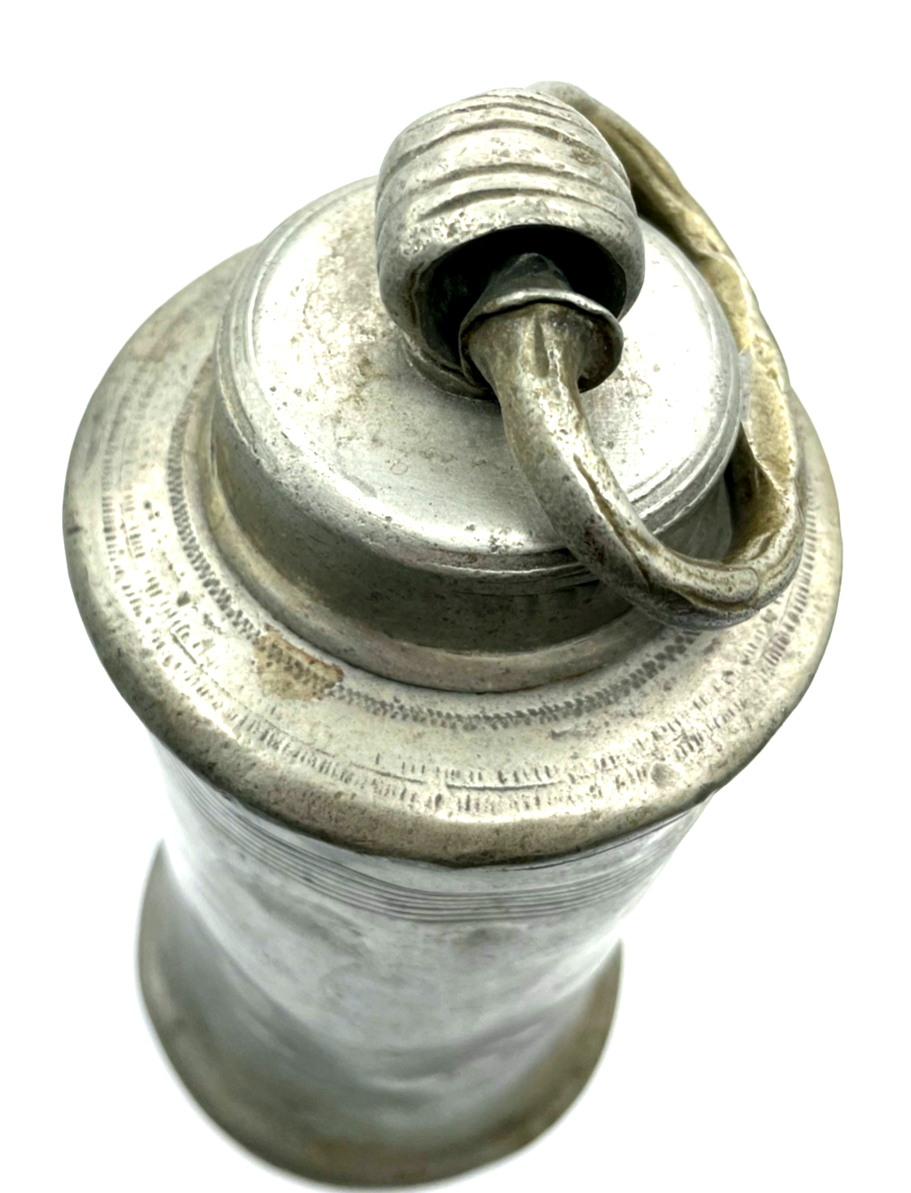 Antik Zinn Kanne mit Schraubdeckel Original von 1882 H ca. 30 cm Handarbeit1
