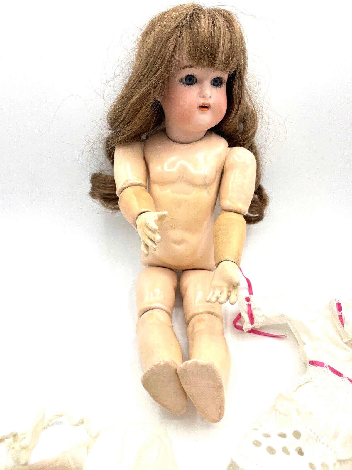 Antik K&R Kämmer & Reinhardt Porzellankopf Puppe 36 cm Gliederkörper um 1900 rar20