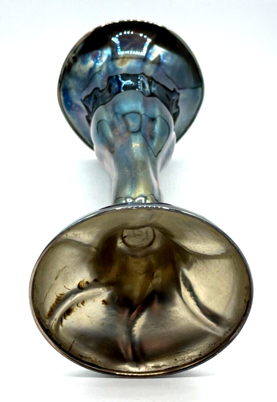 Antik 835 Silber Vase formschöner Kelch Halbmond Krone Löwe Punzen H 24 cm topp8