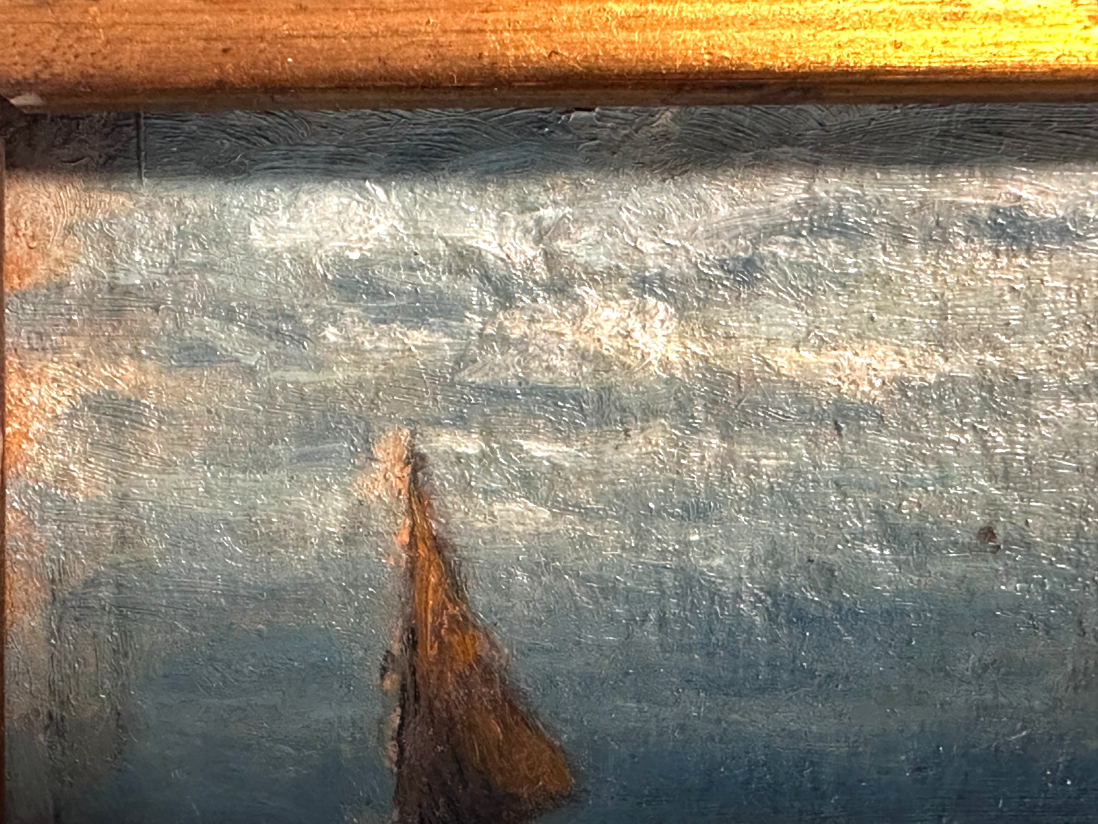 Feines spätromantisches Miniaturgemälde – Abschiedsszene am Meer - ca. 18603
