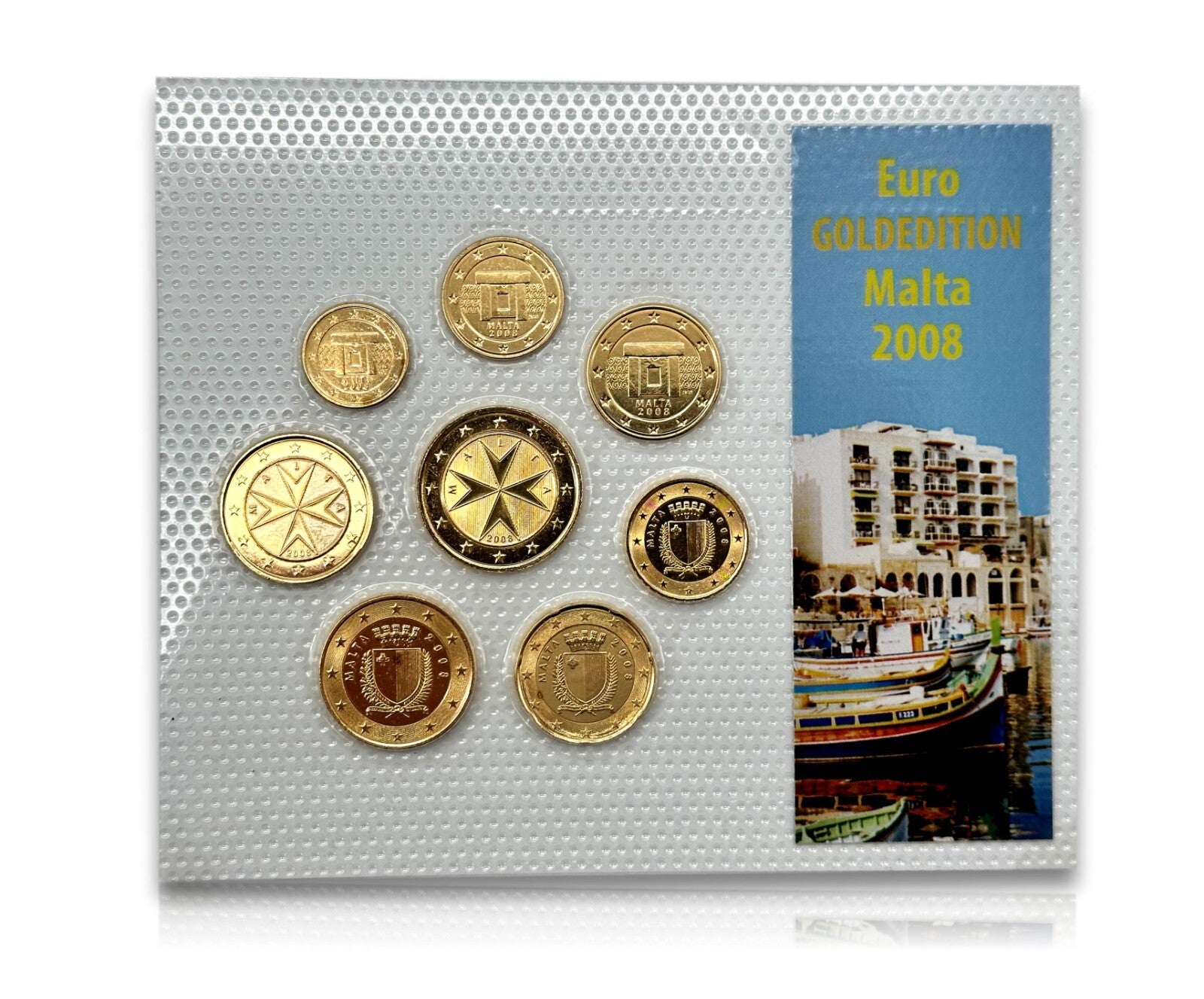 Malta KSM Kursmünzsatz 2008 Euro € - 24 ct vergoldet - Ldt. Edition 500 Stück0