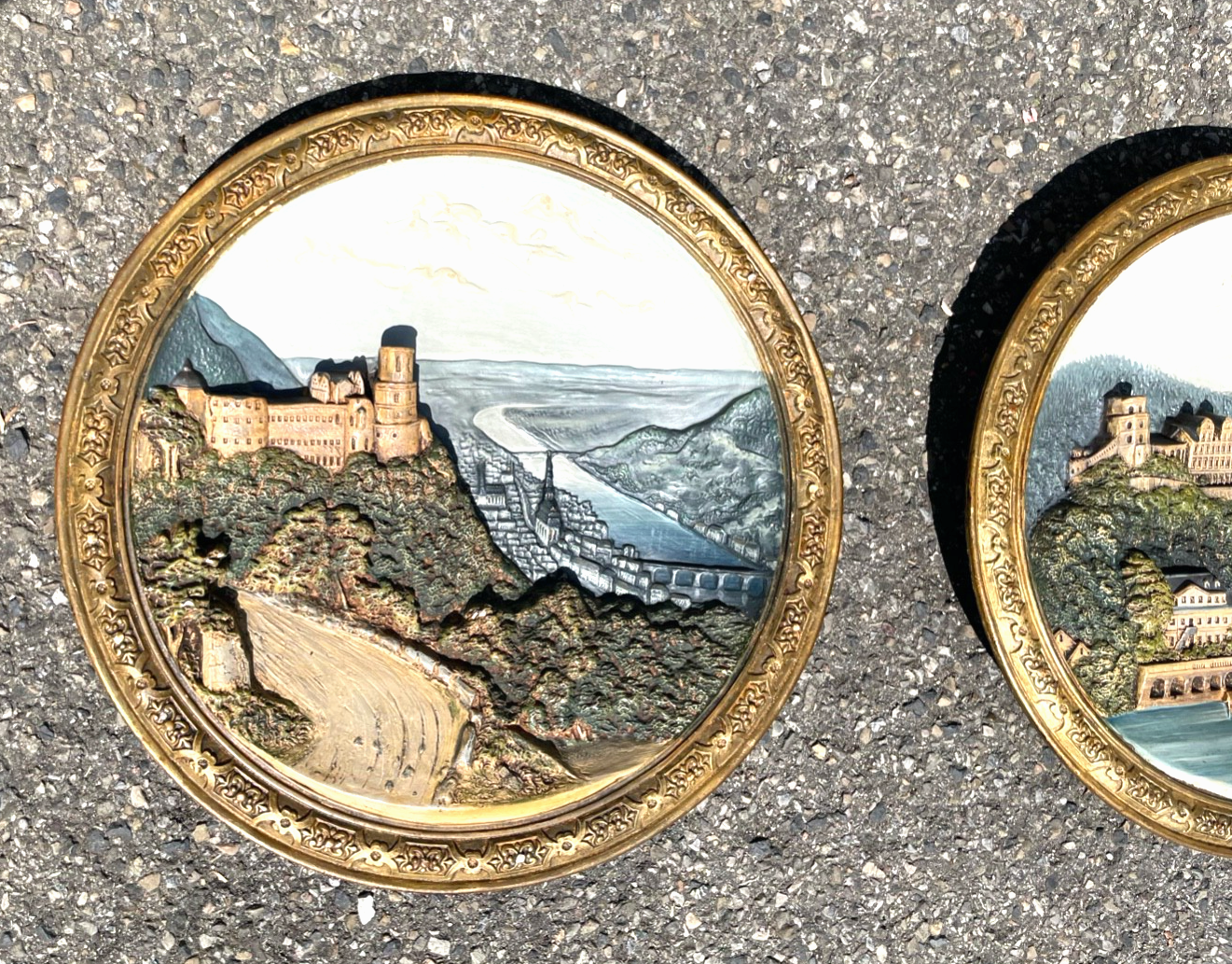 2 Keramik Majolika Teller Wandteller Heidelberg Schiller & Sohn um 1900 Ø 34 cm14