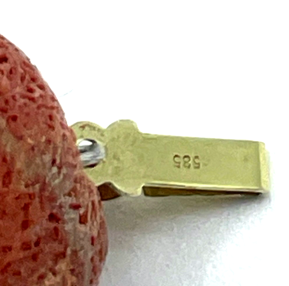 Prächtige Bambus Koralle Kugelkette Ø 20 mm mit 585 Gold Kugel Schliesse L 46 cm7