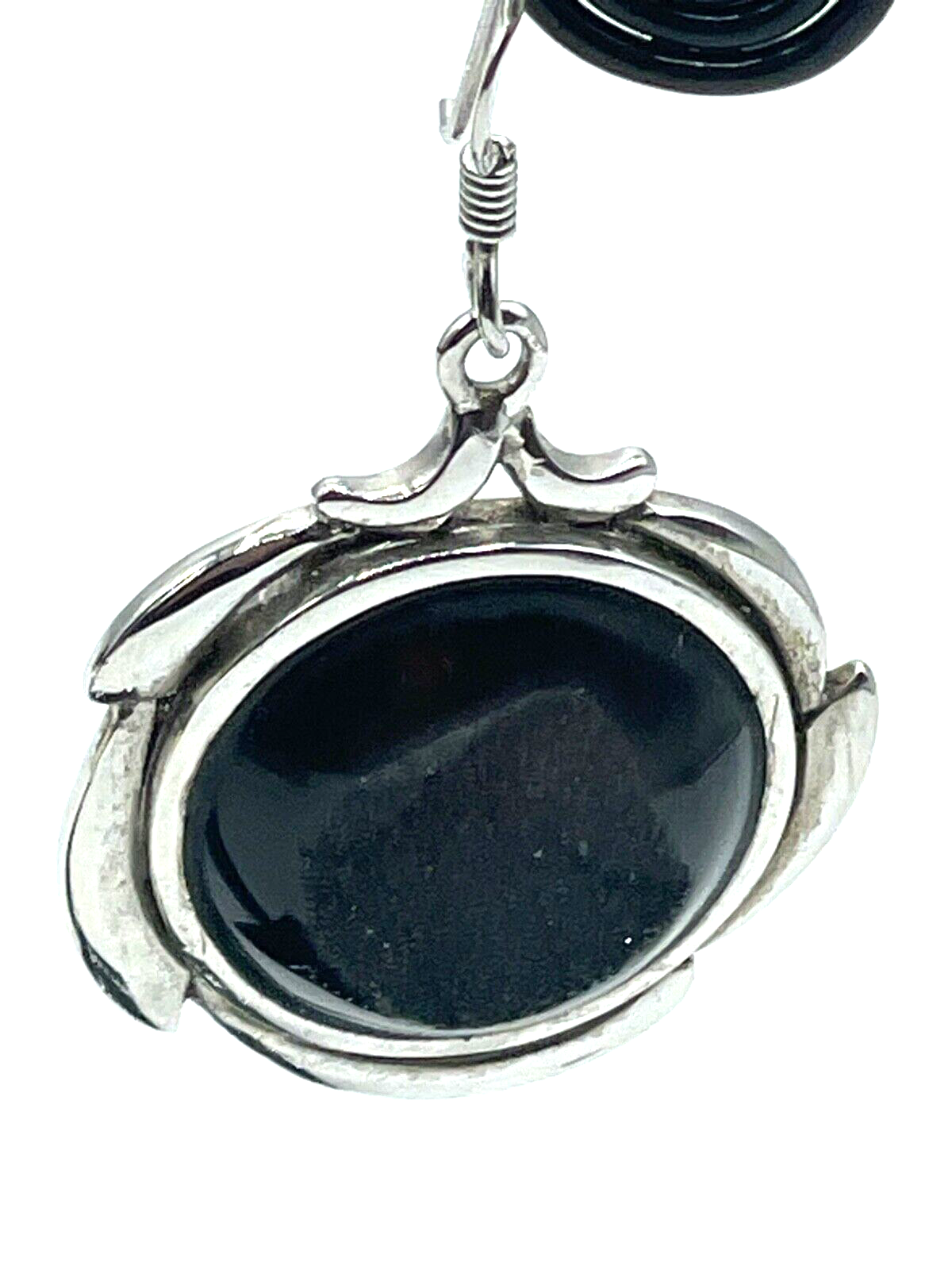 Prächtige TAU 925 Silber Ohrringe Ohrhänger Achatdruse ausgefallen L 43 B 26 mm2