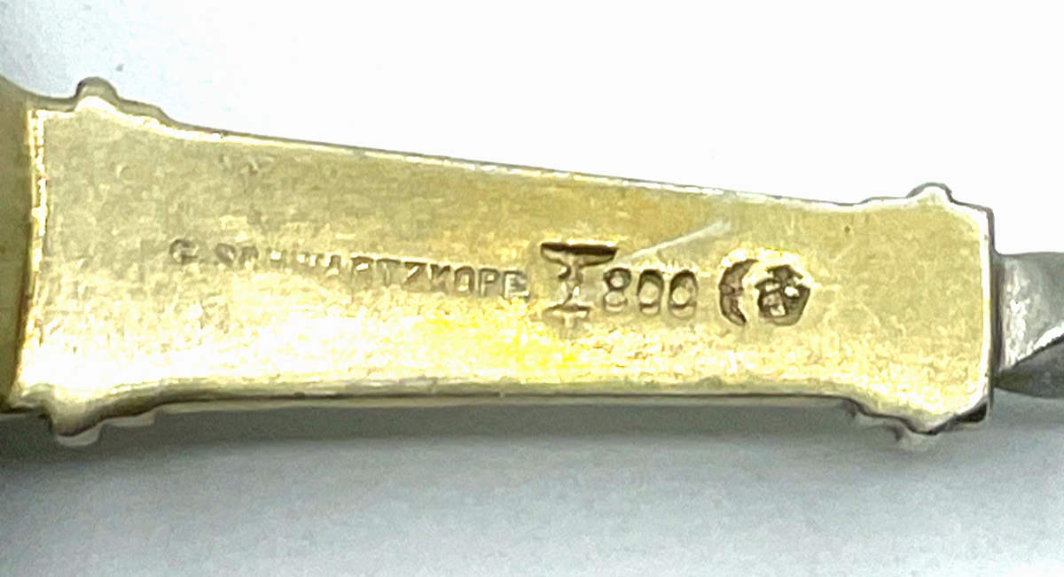 Antik großer 800 Silber G. Schwartzkopf Löffel Kaviarlöffel Historismus L 17,8cm10