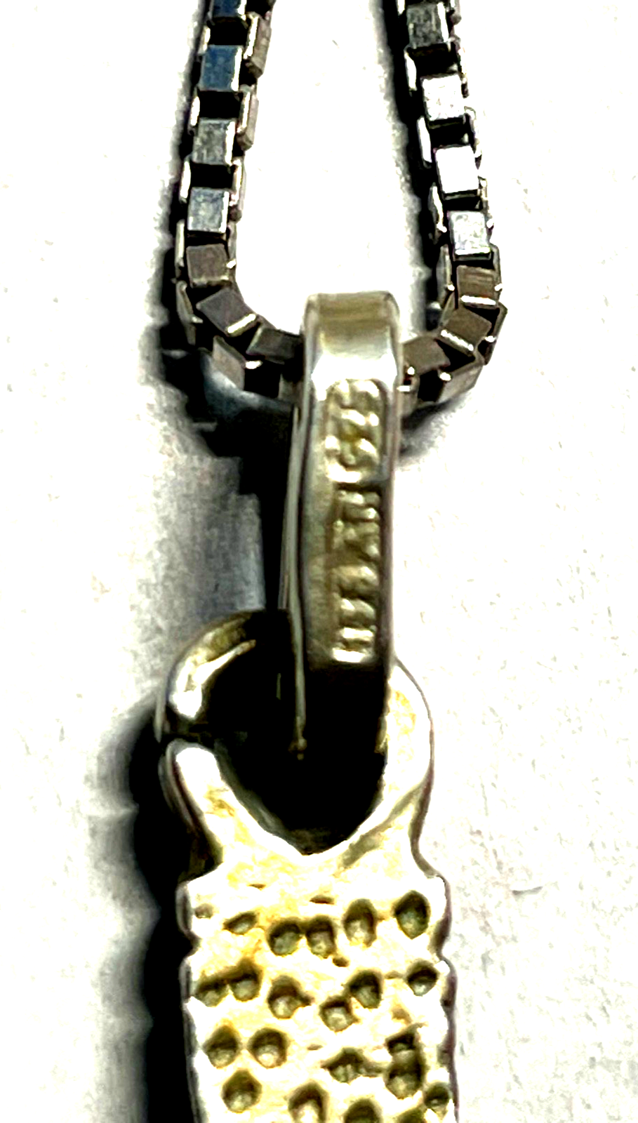 Vintage unisex Kreuz Anhänger 925 Silber an Venezianer Silberkette Baumstamm3