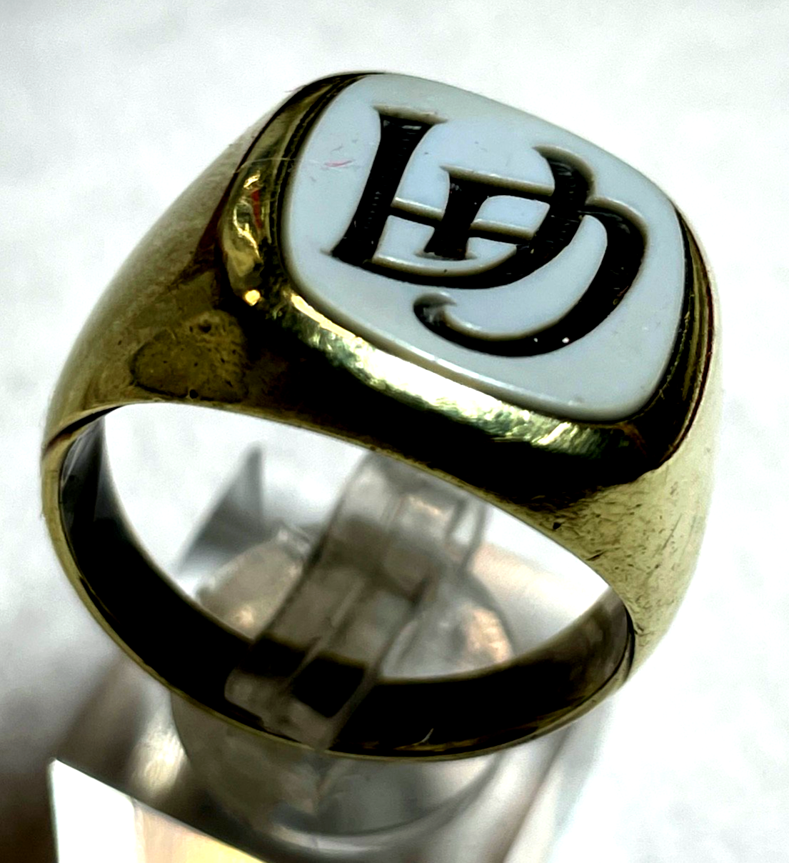 585 Gold 14 K Herrenring Ring Siegelring Lagenstein GA o AG Ø 22 mm RG 69 gepfl.6