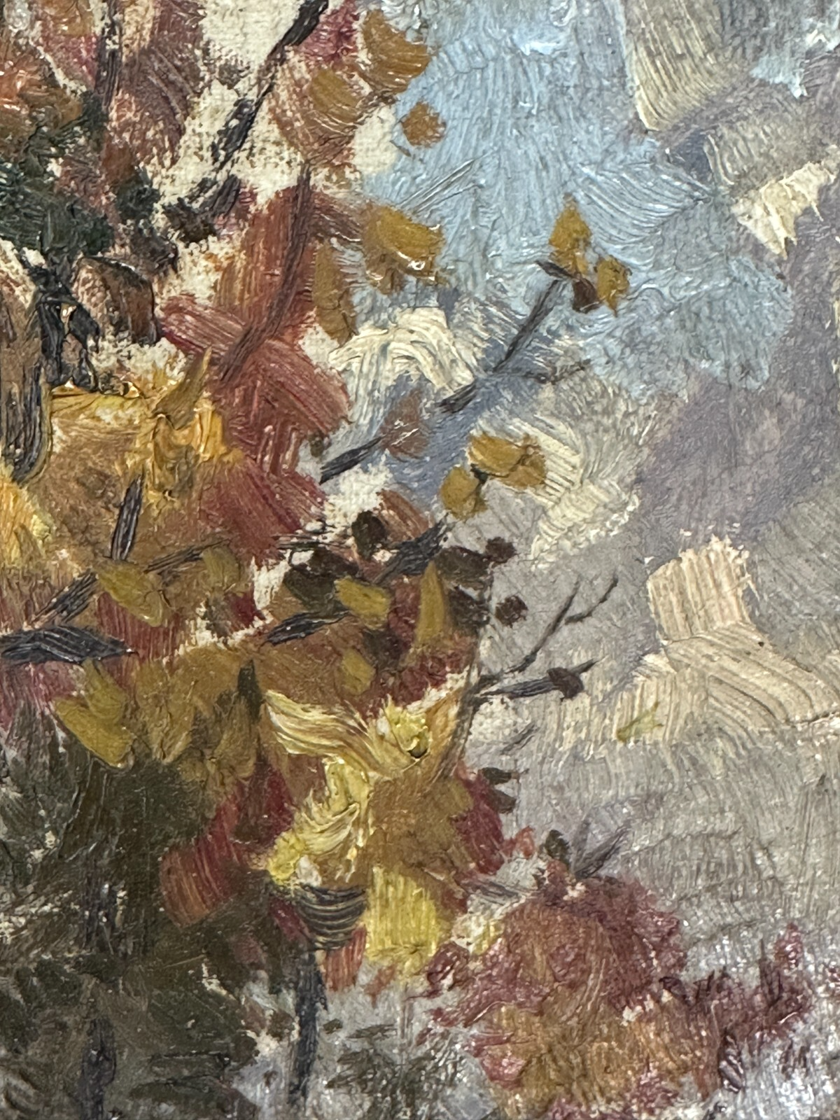 Edmund Massau (1860–1935) Öl auf Leinwand - herbstliche Straßenszene - signiert9
