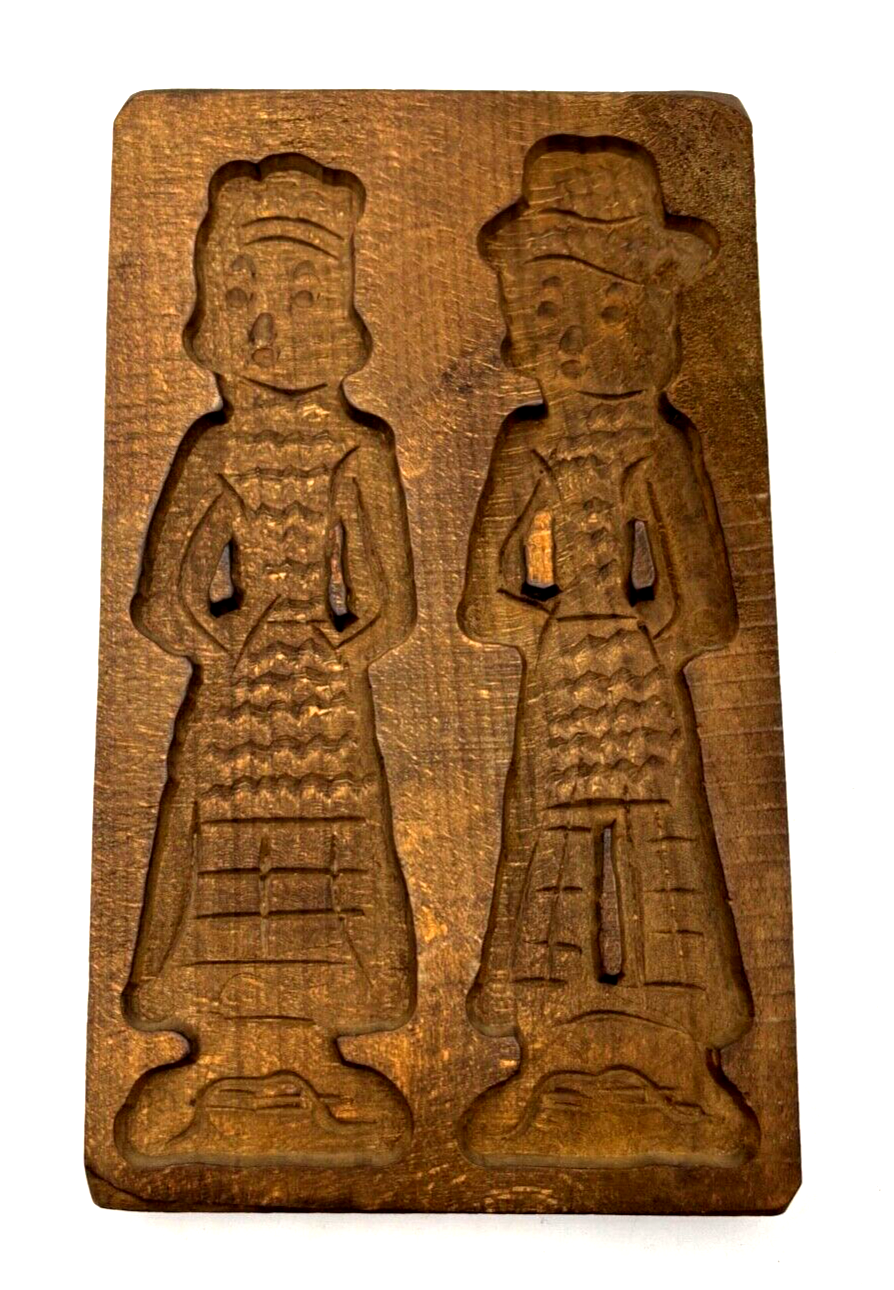 Antik große Biedermeier Holzmodel Spekulatius Form Backmodel PAAR Handarbeit0