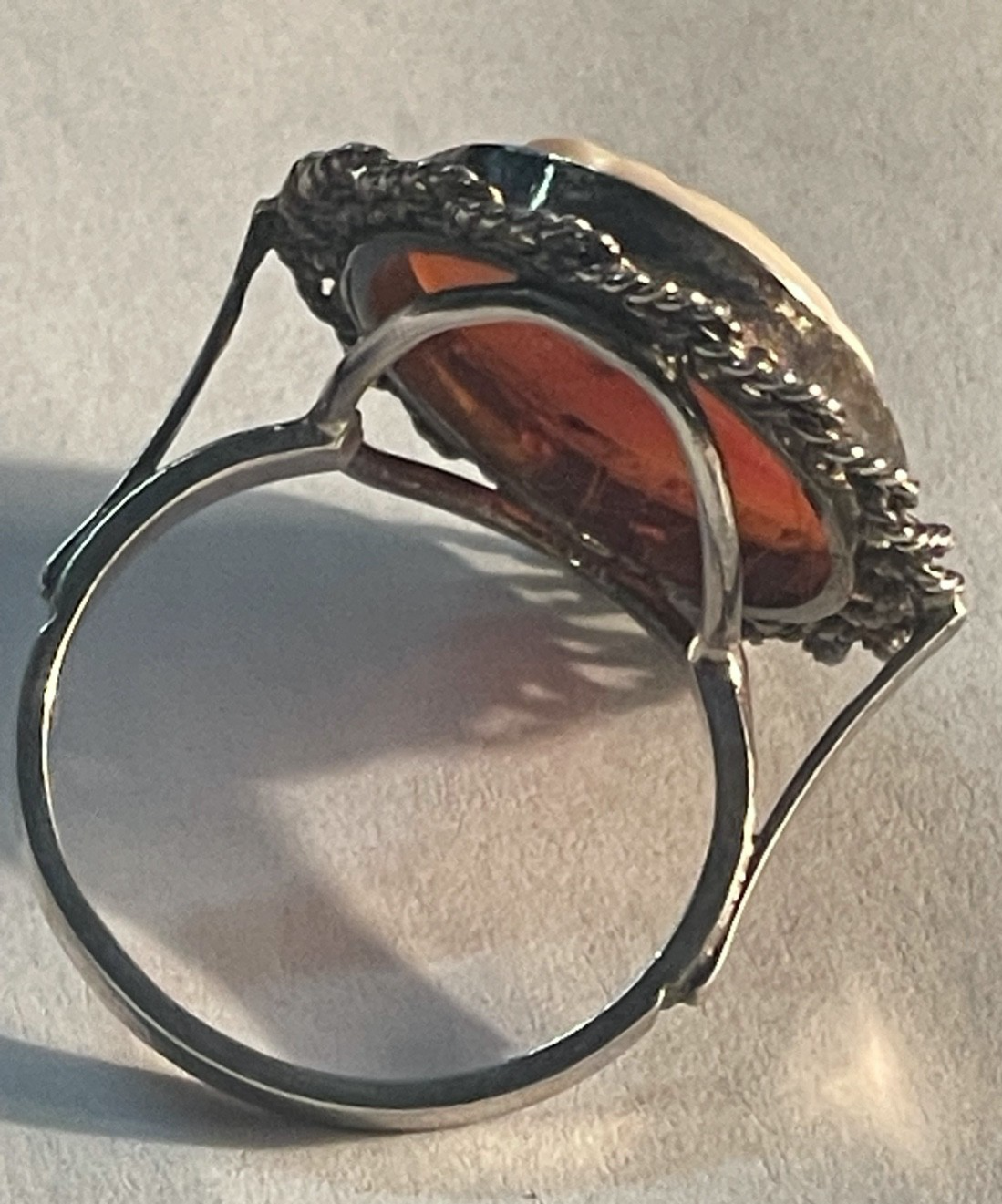 Vintage Gemme Handgeschnitten Cameo Ring 925 Silber RG 54 Ø 17 mm Handarbeit8