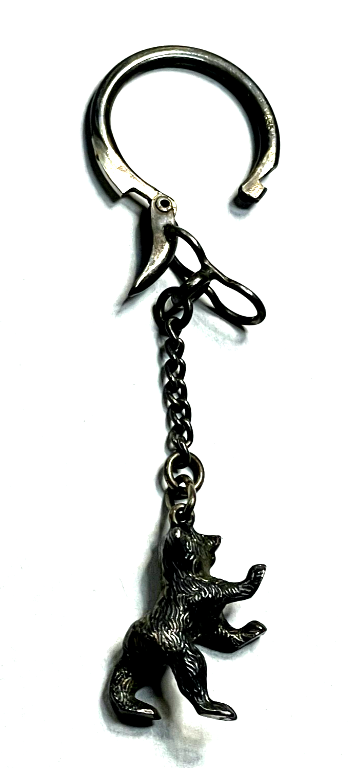 Vintage 835 Silber Schlüsselanhänger Keyholder vollplastischer Berliner Bär6