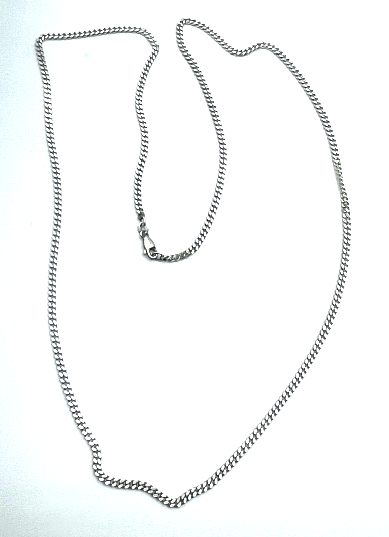Solide lange Panzerkette 925 Silber L 70 cm B 3 mm unisex gebraucht + gepflegt3