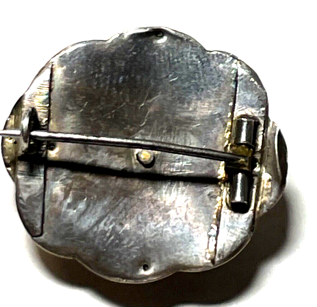 Biedermeier Brosche Anstecknadel Schaumgold Orientperle Walzgold unbeschädigt3