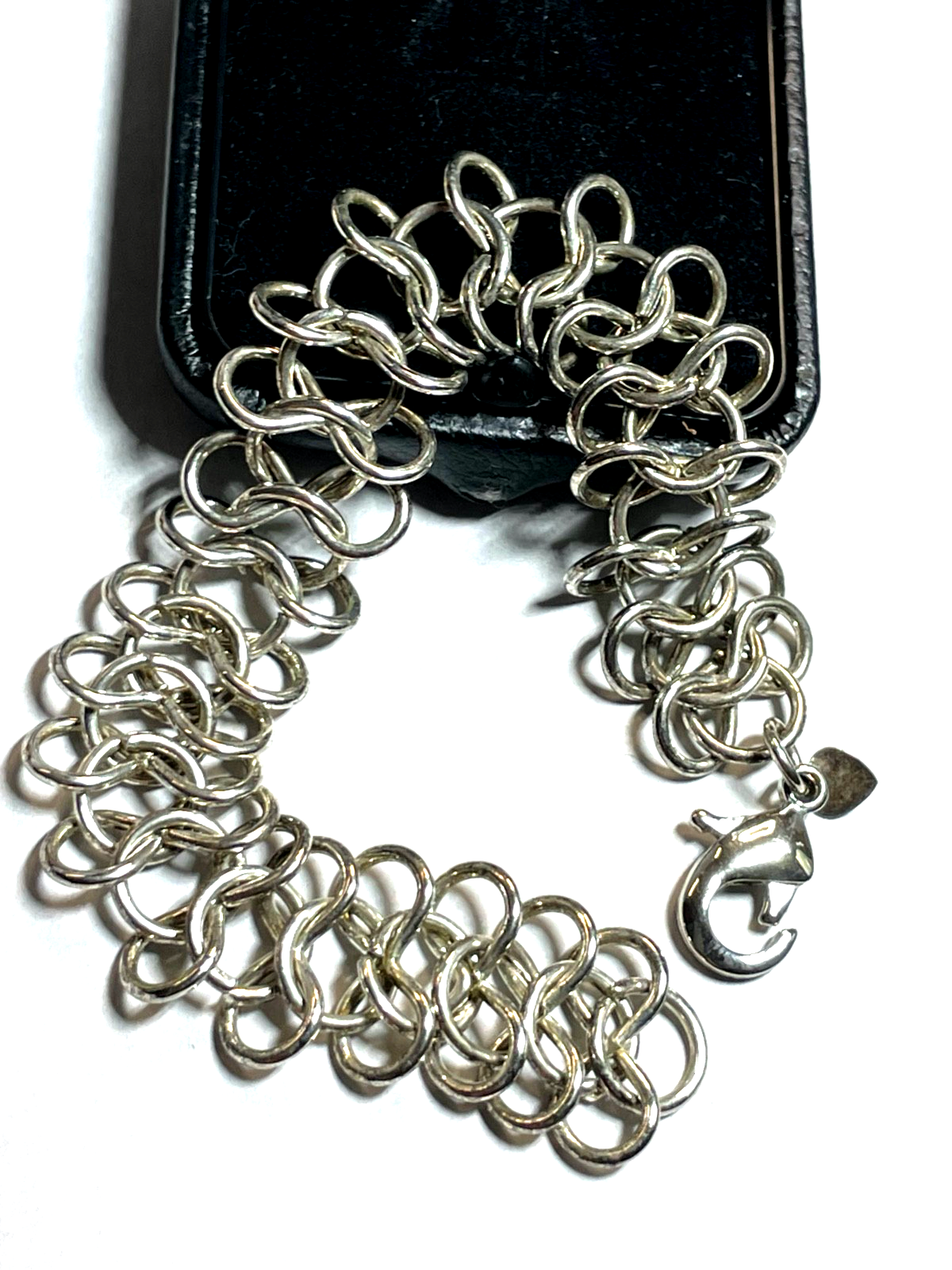 925 Silber Armband Ringe Dekor Muster Handarbeit L 20 cm B 19 mm gepfl. Armkette3