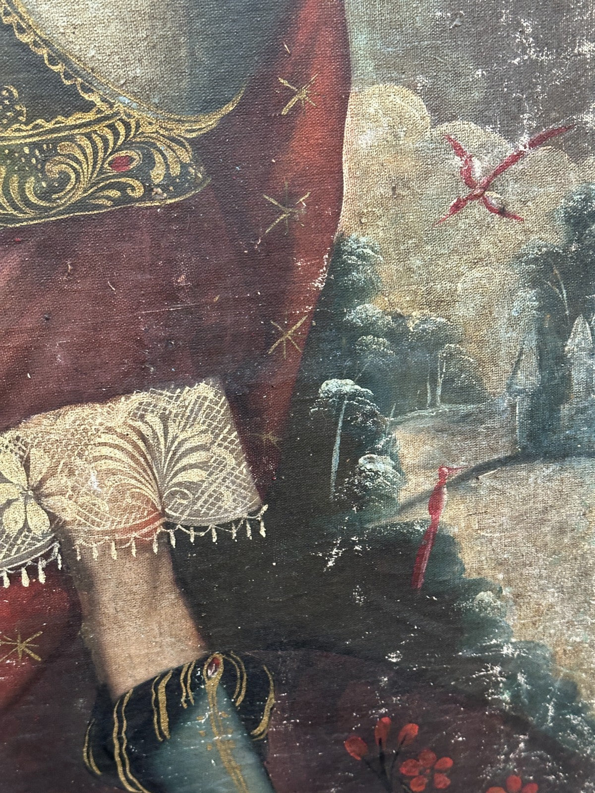 Kolonialgemälde um 1750 – Erzengel Raphael – Cusco-Schule – Öl auf Leinwand6