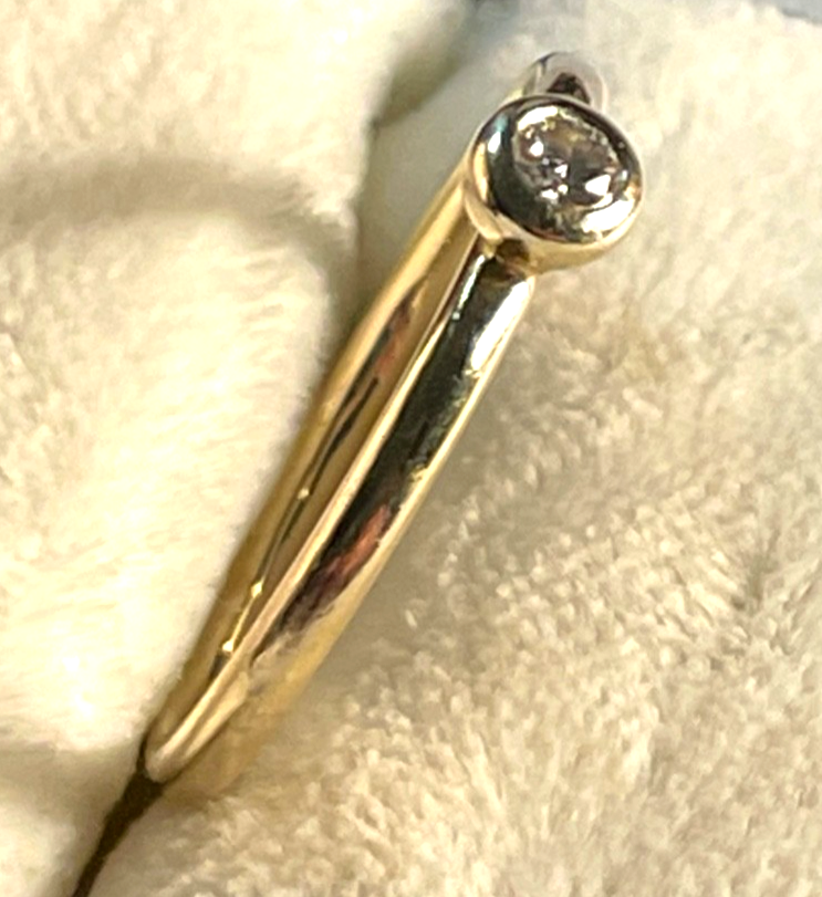 585 Gold 14 K Solitär Ring top Brilli 0,05 ct RG 53 Ø 17 mm Verlobung Juwelier2