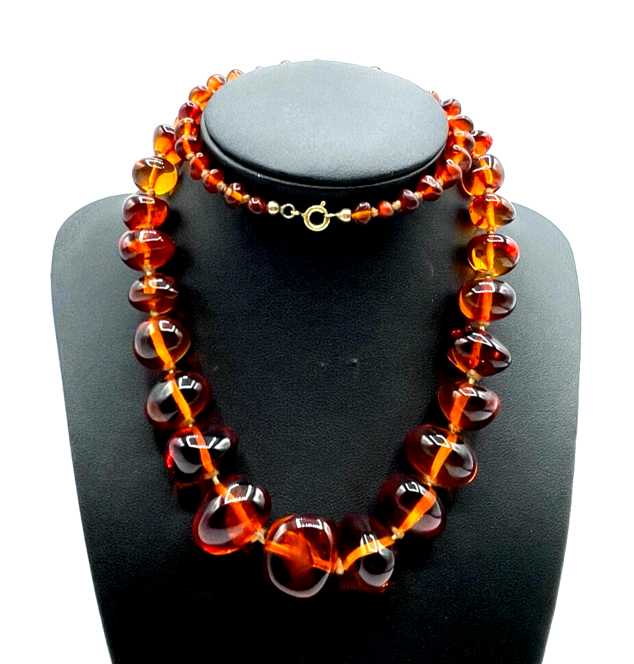 Vintage stattliche Bernstein Kette im Verlauf amber necklace 50 Gramm L 65 cm2