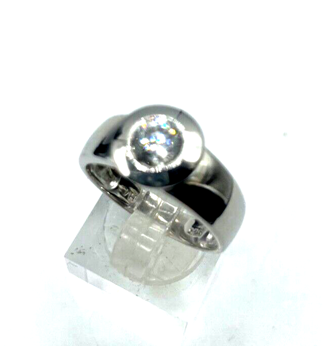 Solider 925 Silber Ring Bandring Solitär Zirkonia Ø 7 mm  RG 60 Ø 19 mm unisex3