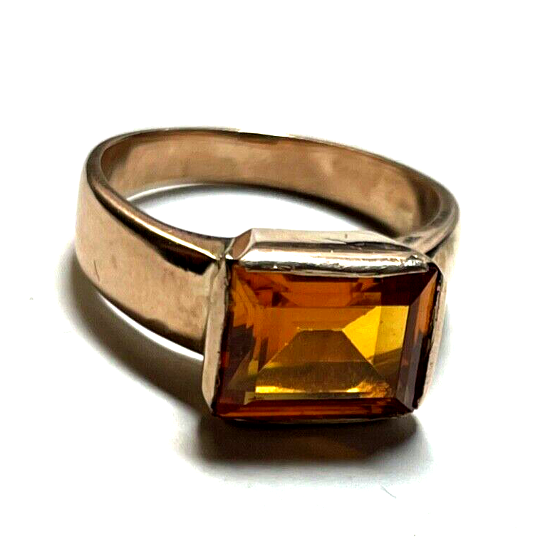 375 Gold 9 K Ring Goldtopas Ø 17 mm RG 55 Juwelier gepflegt Roségold7