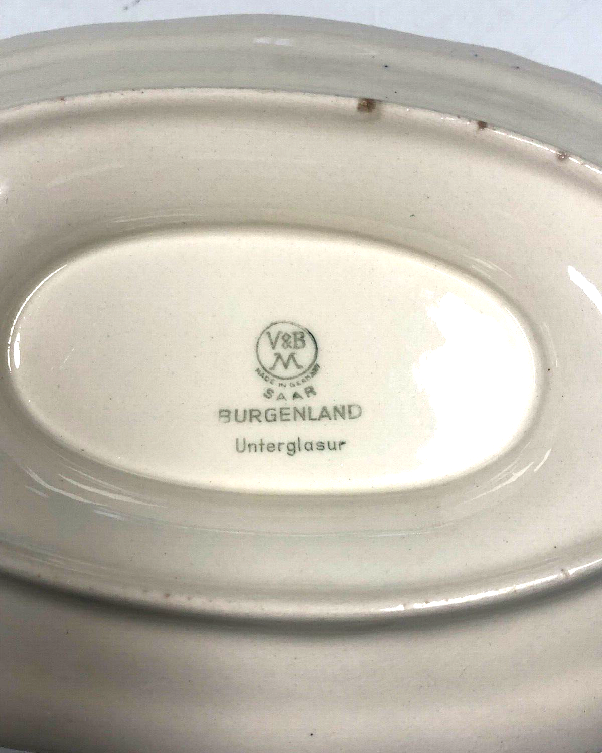 Villeroy & Boch Service Burgenland Sauciere weiß blau Soßenschale kleiner Chip3