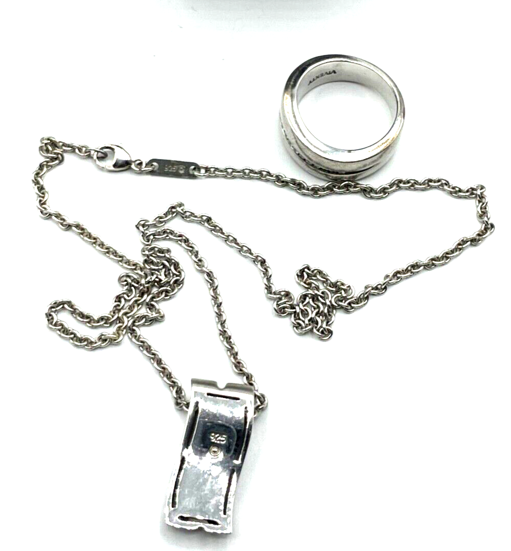 Viventy Bernd Berger Set 925 Silber Ring Bandring + Kette mit Anhänger Zirkonia4
