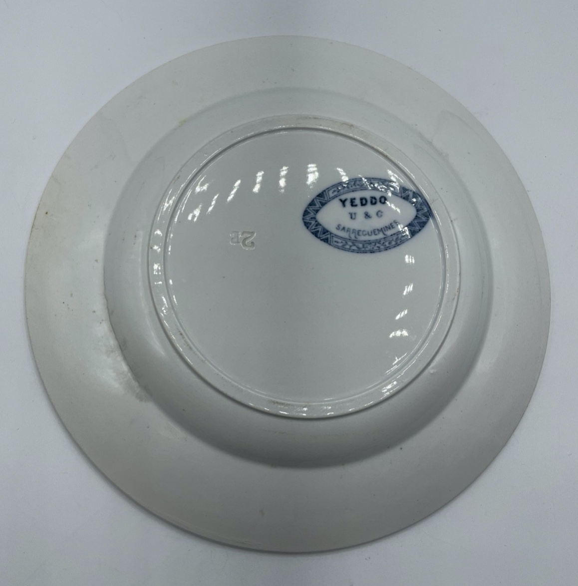 Antik blaue Yeddo U&C Sarreguemines Teller Speiseteller Ø 24 cm 6 Stück gepfl.6