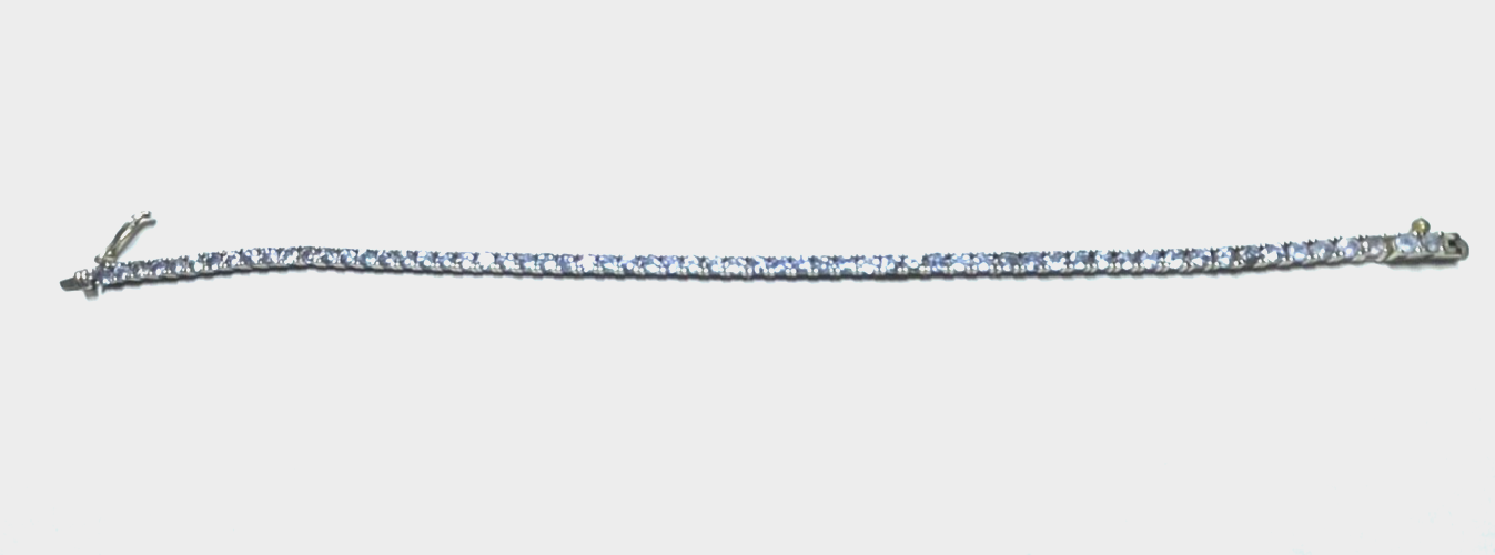 925 Silber Harry Ivens Tennisarmband mit Tansanit L 18 cm B 3 mm sehr gepflegt7