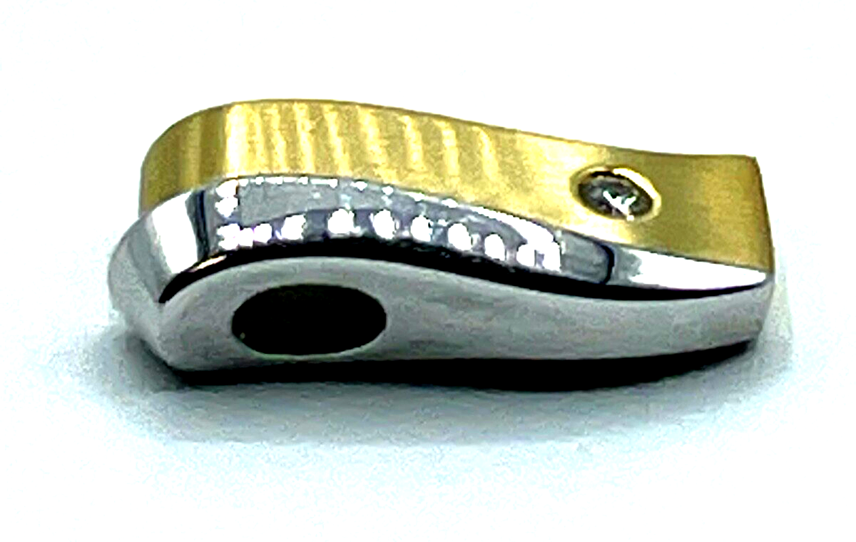 Massiv 750 Gold 18 K Gold Gleiter Schieber Anhänger 0,07 ct Brillant Juwelier3