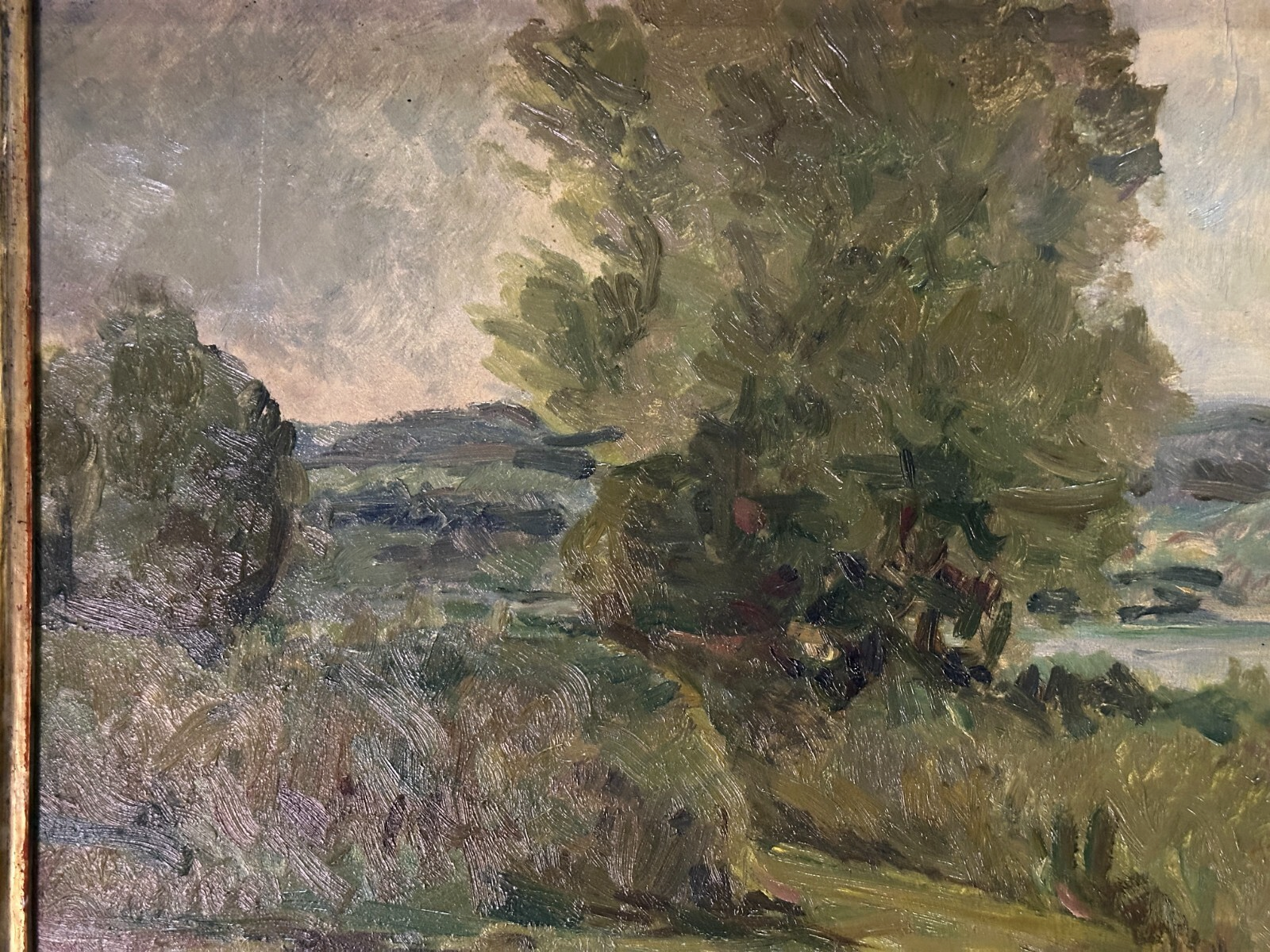 Öl auf Karton - Impressionismus - Landschaftsgemälde - gerahmt - unsigniert2