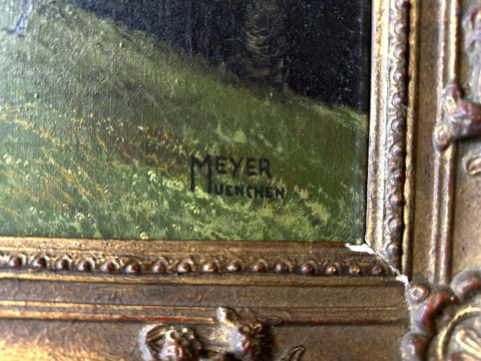 Öl auf auf Leinwand - Tiroler Hof mit wilden Kaiser - Meyer München - signiert11